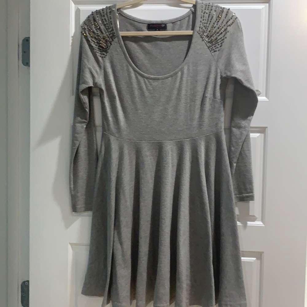 Grey dress size medium with beaded shoulders